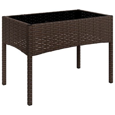 vidaXL Salon de jardin 4 pcs avec coussins Marron Résine tressée