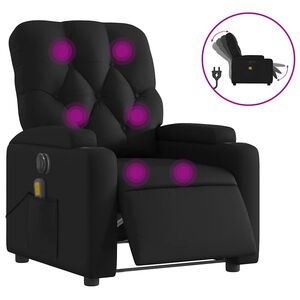 vidaXL Fauteuil de massage inclinable &eacute;lectrique noir similicuir