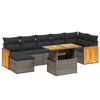vidaXL Salon de jardin 8 pcs avec coussins gris r&eacute;sine tress&eacute;e