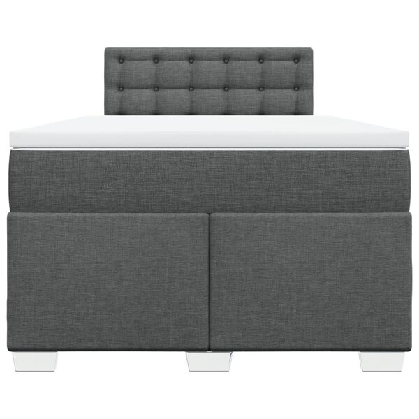 vidaXL Sommier &agrave; lattes de lit avec matelas gris fonc&eacute; 120x190cm tissu