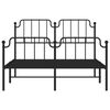 vidaXL Cadre de lit métal sans matelas avec pied de lit noir 140x190cm