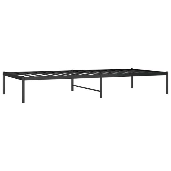 vidaXL Cadre de lit m&eacute;tal sans matelas noir 90x200 cm