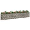 vidaXL Lit sur&eacute;lev&eacute; &agrave; gabion Fer galvanis&eacute; 610x50x100 cm