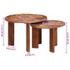 vidaXL Tables basses gigognes 2 pcs Multicolore Bois massif recycl&eacute;