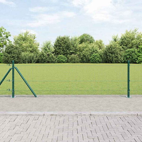vidaXL Poteau de cl&ocirc;ture. Vert 25 x 0,4 m (maillage de 25 x 25 mm)