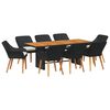 vidaXL Ensemble de salle &agrave; manger pour jardin 9 pcs Noir polyrotin