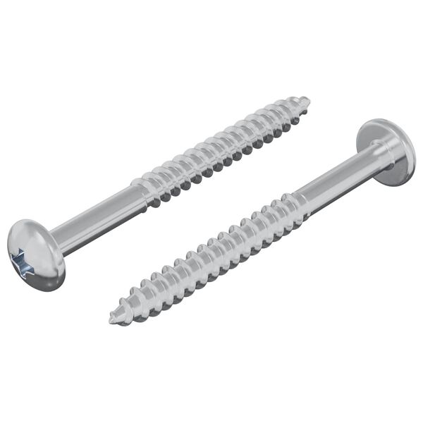 vidaXL Vis en bois 2 pcs Argent&eacute; 9,8 x 53 mm Acier