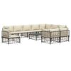 vidaXL Salon de jardin 11 pcs avec coussins anthracite r&eacute;sine tress&eacute;e