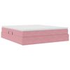 vidaXL Lit avec rangement et matelas Rose 160 x 200 cm Velours