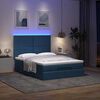 VidaXL Cadre de lit ottoman avec matelas bleu 140x200 cm tissu