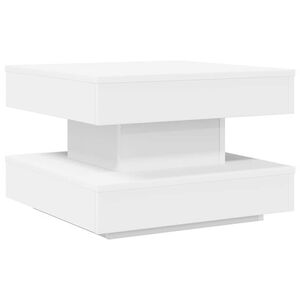 vidaXL Table basse rotative &agrave; 360 degr&eacute;s blanc 50x50x34,5 cm