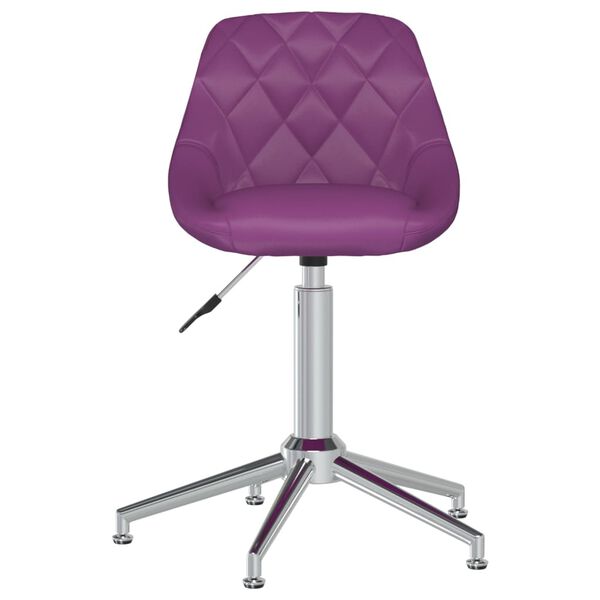 vidaXL Chaise pivotante de salle &agrave; manger Violet Similicuir