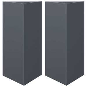 vidaXL Jardini&egrave;res 2 pcs anthracite triangulaire 40x34,5x75 cm acier