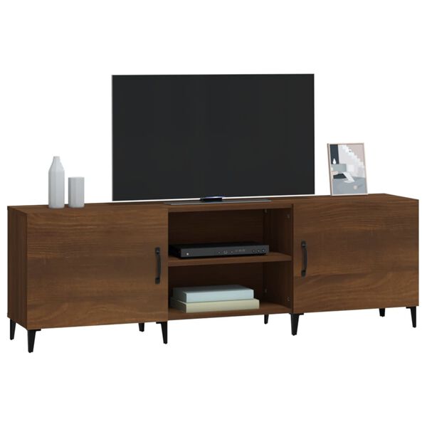vidaXL Meuble TV ch&ecirc;ne marron 150x30x50 cm bois d'ing&eacute;nierie