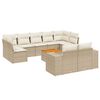 vidaXL Salon de jardin avec coussins 10 pcs beige r&eacute;sine tress&eacute;e