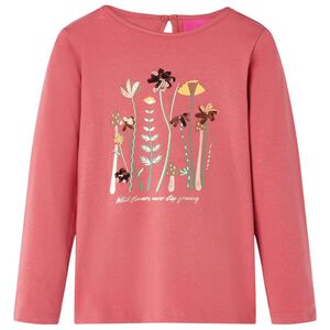 T-shirt enfants &agrave; manches longues rose vieux 92