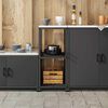 vidaXL Rangement de cuisine avec &eacute;tag&egrave;re Noir 60 x 50 x 92 cm Acier