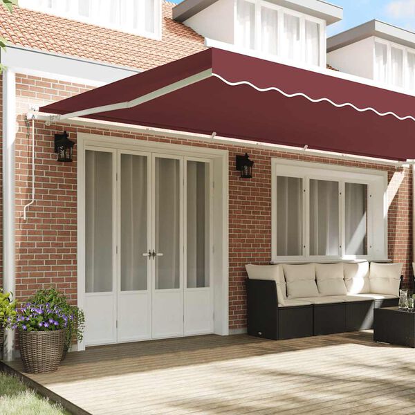 vidaXL Auvent r&eacute;tractable automatique bordeaux 600x300 cm