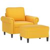 vidaXL Fauteuil avec repose-pied Jaune clair 60 cm Velours