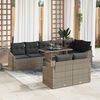 vidaXL Ensemble de canap&eacute; de jardin avec coussin R&eacute;glable 9 pcs Gris