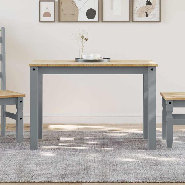 vidaXL Table &agrave; manger Panama gris 112x60x75 cm bois massif de pin