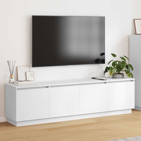 vidaXL Meuble TV avec LED Blanc 180 x 38 x 49 cm Bois d'ingénierie