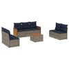 vidaXL Ensemble de canap&eacute; de jardin 8 pcs avec coussins gris r&eacute;sine tress&eacute;e