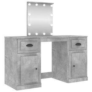 vidaXL Coiffeuse avec LED gris b&eacute;ton 130x50x132,5 cm