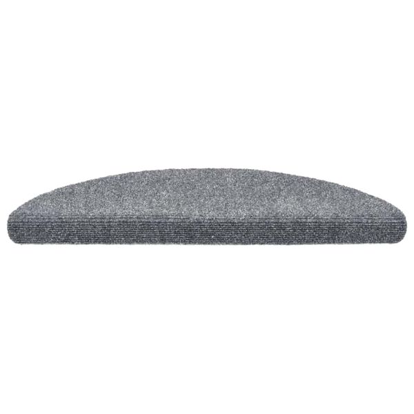 vidaXL Tapis d'escalier autocollants 30 pi&egrave;ces 56 x 17 x 3 cm Gris clair Demi-rond