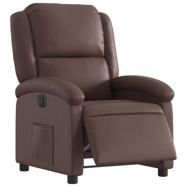 vidaXL Fauteuil inclinable &eacute;lectrique Marron Similicuir