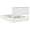 vidaXL Lit de Rangement Blanc 140 x 190 cm Bois d'ing&eacute;nierie