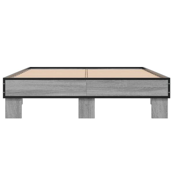 vidaXL Cadre de lit sans matelas sonoma gris 140x190 cm