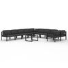 vidaXL Salon de jardin 11 pcs avec coussins Aluminium Anthracite
