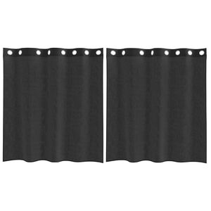 vidaXL Rideaux en voile avec &oelig;illets 2 pcs noir 140x140 cm
