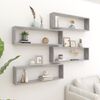 vidaXL &Eacute;tag&egrave;res cube murales 4 pcs gris b&eacute;ton bois d'ing&eacute;nierie