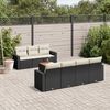 vidaXL Salon de jardin 8 pcs avec coussins noir r&eacute;sine tress&eacute;e