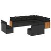 vidaXL Salon de jardin 12 pcs avec coussins noir r&eacute;sine tress&eacute;e