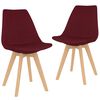 vidaXL Chaises &agrave; manger lot de 2 rouge bordeaux tissu