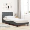 vidaXL Lit avec matelas Hanko gris fonc&eacute; 80x200 cm tissu