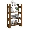 vidaXL Biblioth&egrave;que/Cloison Marron miel 80x35x125 cm Bois massif