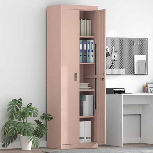 vidaXL Armoire de rangement 2 pcs Rose 60 x 40 x 200 cm Acier