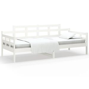 vidaXL Lit de jour sans matelas blanc bois de pin massif 80x200 cm