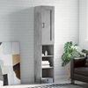vidaXL Buffet haut Gris b&eacute;ton 34,5x34x180 cm Bois d'ing&eacute;nierie