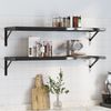 vidaXL &Eacute;tag&egrave;res murales 2 pcs 100x30x3 cm noir acier inoxydable