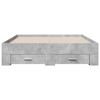 vidaXL Cadre de lit avec tiroirs sans matelas gris b&eacute;ton 120x200 cm