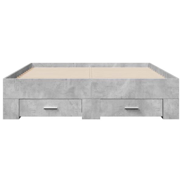 vidaXL Cadre de lit avec tiroirs sans matelas gris b&eacute;ton 120x200 cm