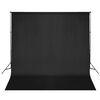 vidaXL Syst&egrave;me de support de toile de fond de photo 600 x 300 cm Noir