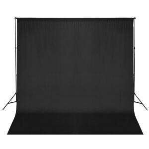vidaXL Syst&egrave;me de support de toile de fond de photo 600 x 300 cm Noir