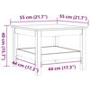 vidaXL Table basse cire marron 55x55x40 cm bois massif de pin
