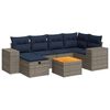 vidaXL Salon de jardin avec coussins 7 pcs gris r&eacute;sine tress&eacute;e